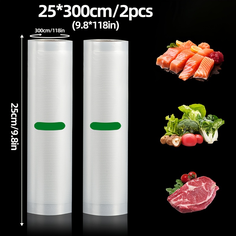 Meal Prep Dinners - 2パック入り3M真空シーラーロール：BPAフリー、カスタムフードストレージ用マルチサイズ。 保存、食事の準備、低温調理に最適です。