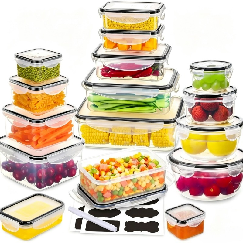 Meal Prep Glass - ガラス製食品保存容器セット、気密性・漏れ防止機能付きガラス製ミールプレップ容器（蓋付き）、多サイズ展開の再利用可能なランチボックス（キッチン、冷蔵庫、冷凍庫、電子レンジ、食器洗い機対応）、食品整理用品