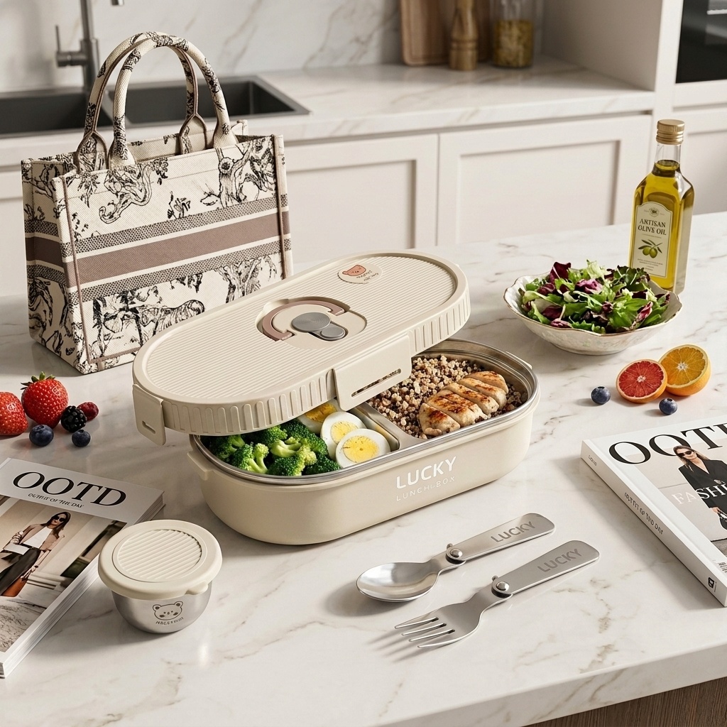 Meal Prep Dinners - 電子レンジ対応 304ステンレス製弁当箱セット 漏れ防止 ポータブル食品保存容器 ミールプレップボウル 子供