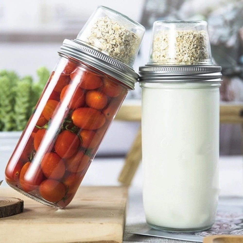 二層ヨーグルトパフェカップ 漏れ防止 乾湿分離 メイソンジャ - Meal Prep Glass のレビューと価格