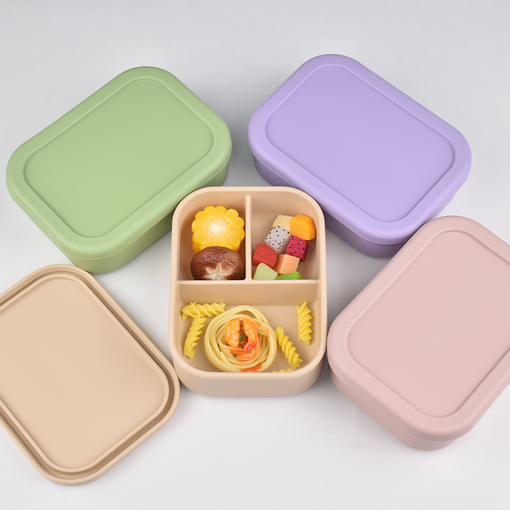 3つのコンパートメントに分かれた食品グレードシリコン製弁当箱 - Meal Prep Dinners のレビューと価格