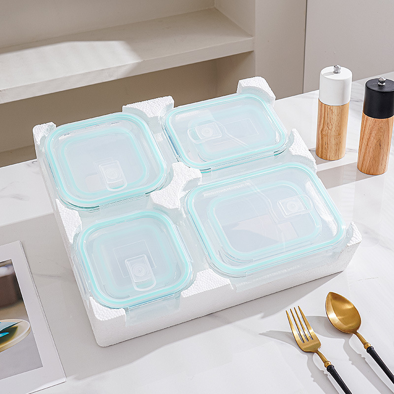 8点セットガラス製ランチ＆保存容器、蓋付きホウケイ酸ガラス弁 - Meal Prep Glass のレビューと価格