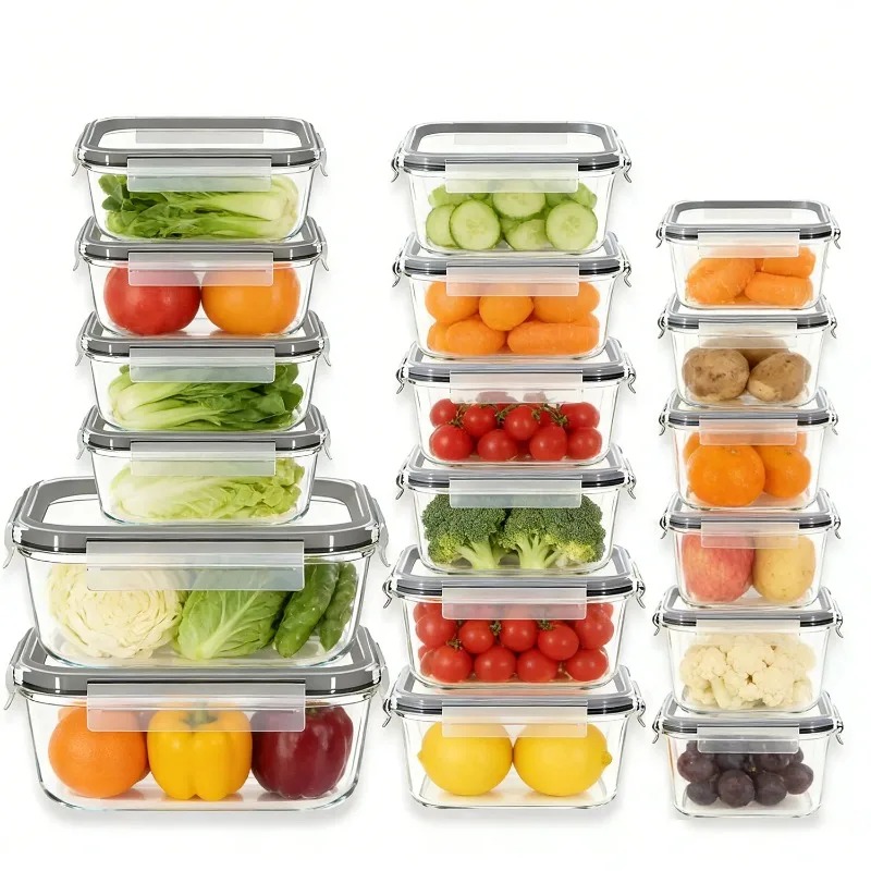 ガラス製食品保存容器セット、気密性・漏れ防止機能付きガラス製 - Meal Prep Glass のレビューと価格