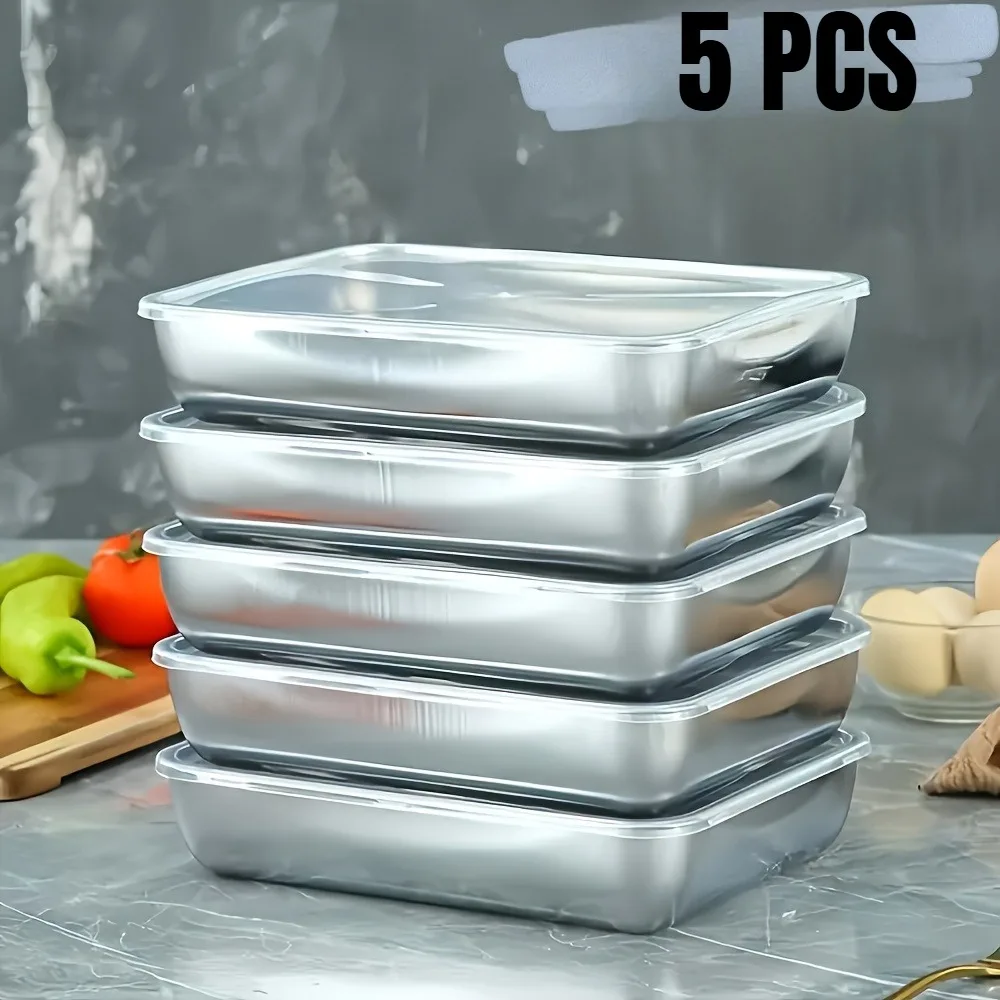 5個セット ステンレス製食品保存容器、積み重ね可能な気密キッ - Meal Prep Glass のレビューと価格
