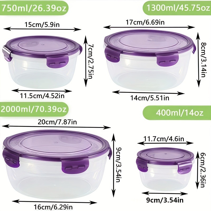 鮮やかな8点セットの食品保存容器！ 電子レンジ対応の紫と緑の - Meal Prep Glass のレビューと価格