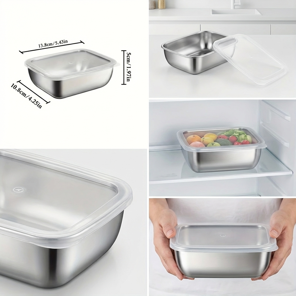 5個セット ステンレス製食品保存容器 積み重ね可能 ランチボ - Meal Prep Dinners のレビューと価格