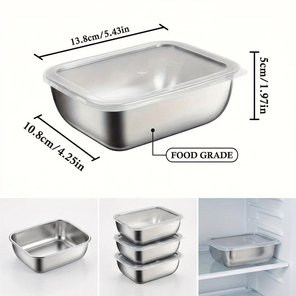 5個セット ステンレス製食品保存容器 積み重ね可能 ランチボ - Meal Prep Dinners のレビューと価格