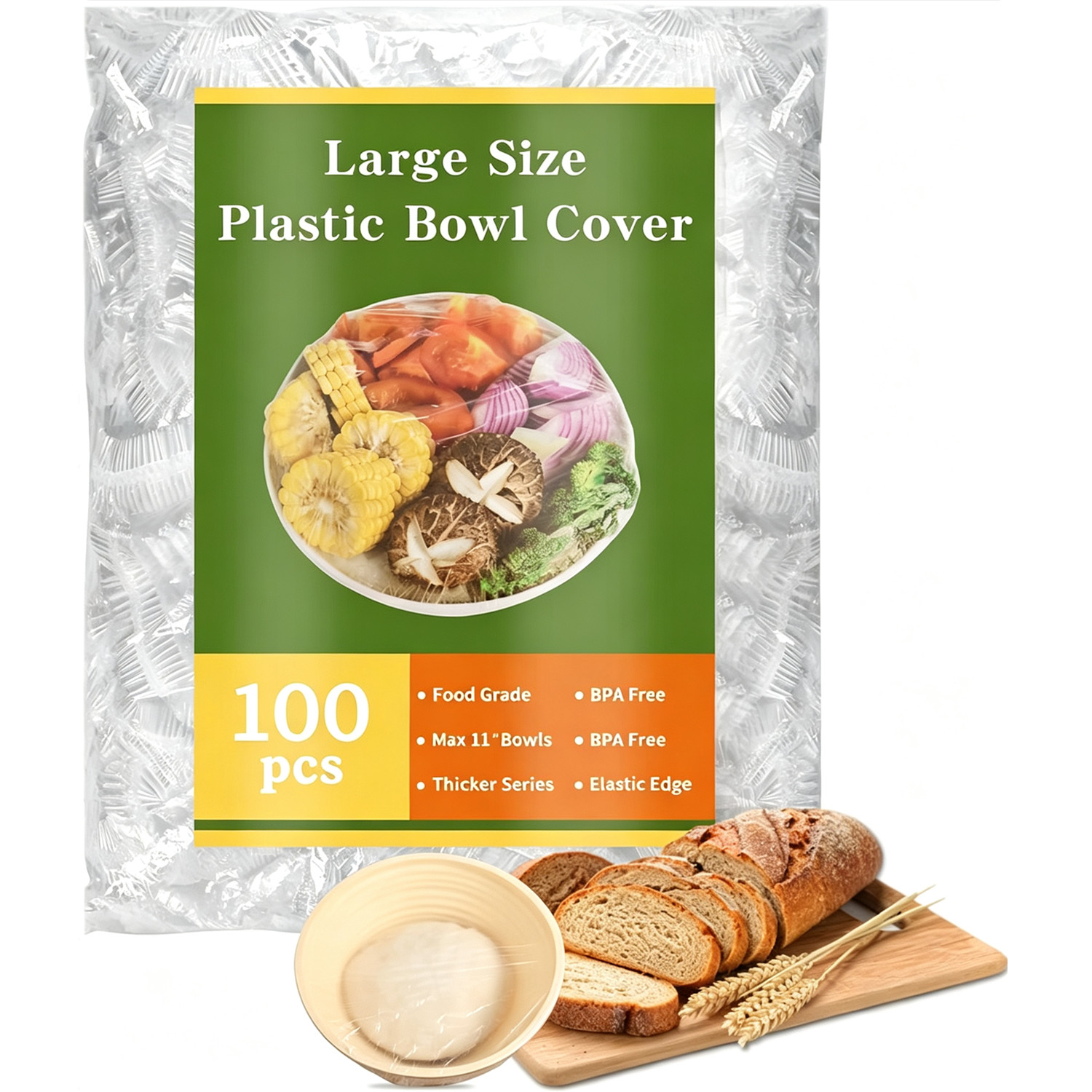 100枚入りサワー種パン発酵用大型伸縮性再利用可能プラスチッ - Meal Prep Dinners のレビューと価格