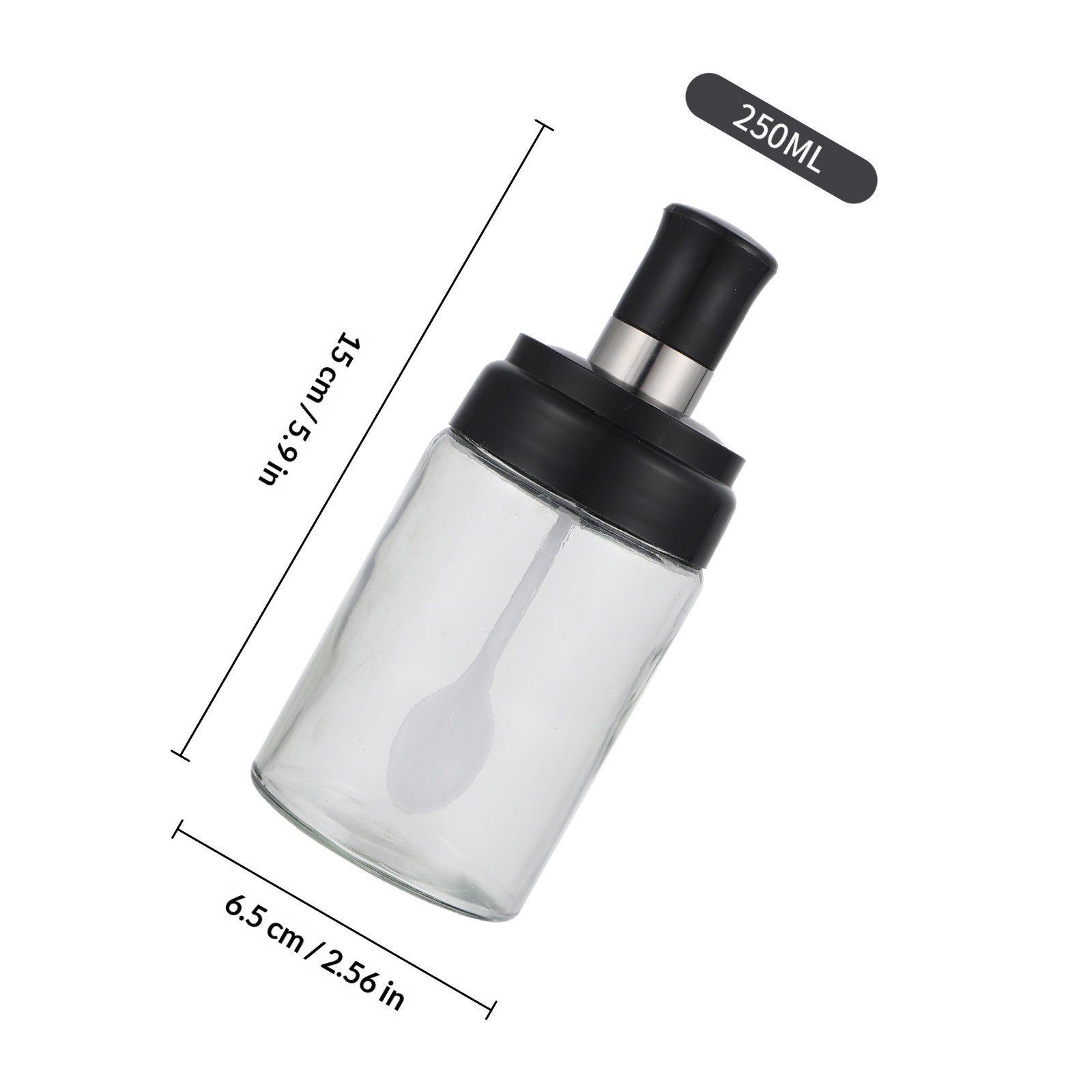 4個入りガラス製スパイスジャー、スプーン付き蓋、気密調味料容 - Meal Prep Glass のレビューと価格