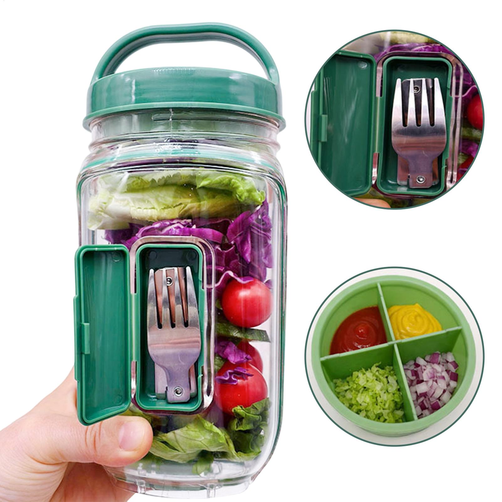 ドレッシングカップとフォーク付きサラダジャー 1000ml  - Meal Prep Gym のレビューと価格